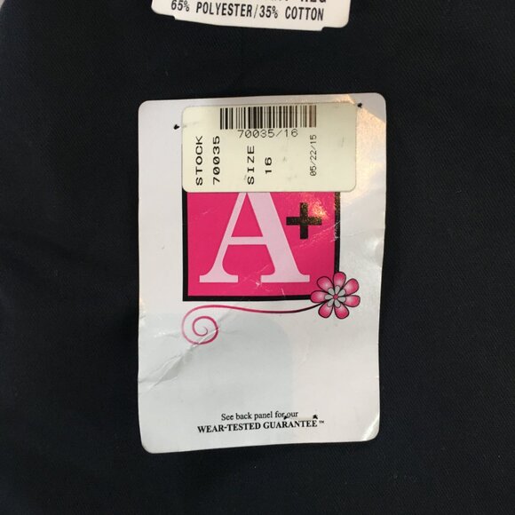 School Apparel Size 16 Girls 7221R Navy Blue Dress Pants School Adjustable New - Picture 2 of 13